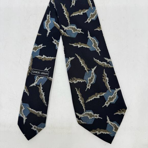 Giorgio Armani Other - Vintage GIORGIO ARMANI Navy Abstract Print Silk Neck Tie